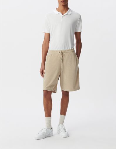 Men&rsquo;s beige terry cloth Bermuda shorts - IKKS