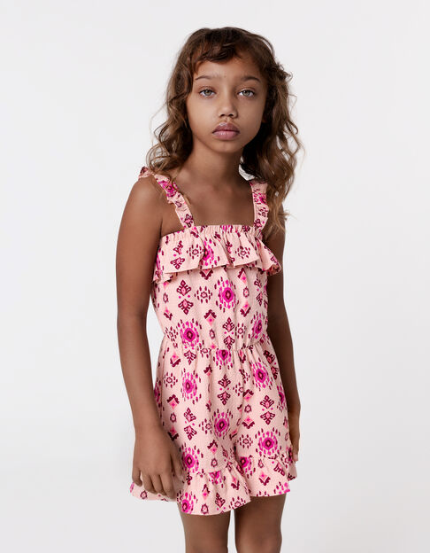 Mono corto rosa diseño étnico maxi niña - IKKS