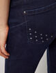 Dunkelblaue Sculpt-up-Damenjeans im Slim-Fit mit Nieten-4