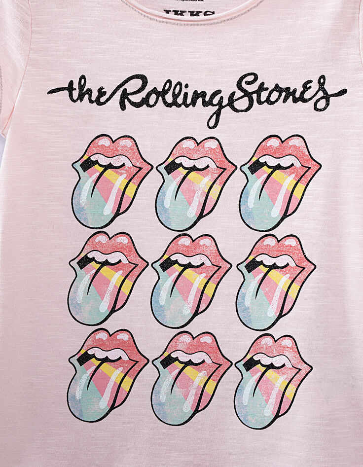 Girls’ pink ROLLING STONES T-shirt with tongues-3