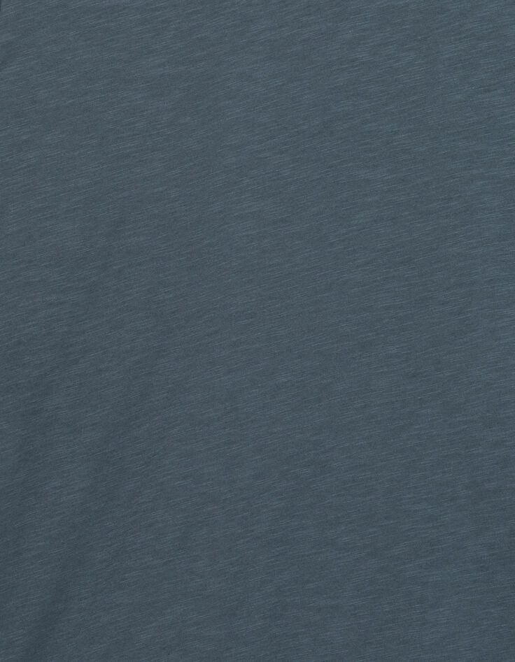 T-shirt encolure V bleu grisé coton bio flammé Homme-6 T-shirt encolure V bleu grisé coton bio flammé Homme-6