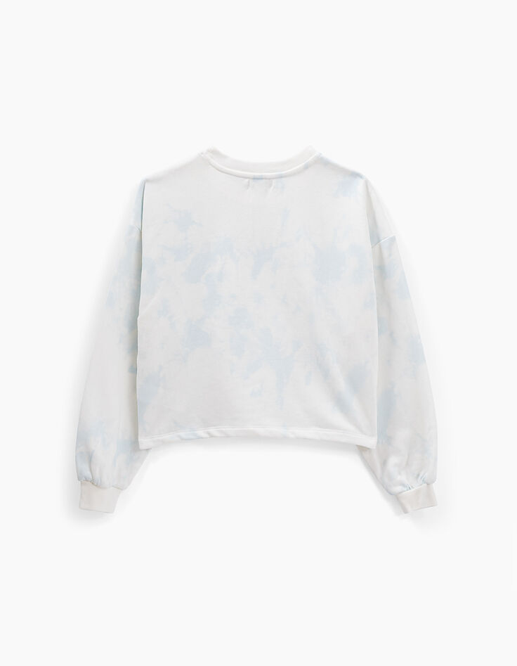Pastellgr&uuml;nes Crop-M&auml;dchensweatshirt mit Tie-Dye-Print-3