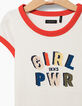 Camiseta blanco roto GIRL POWER niña-3
