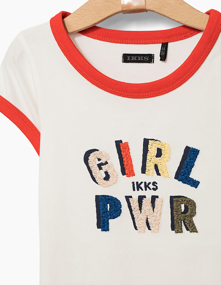 Girls' off-white GIRL POWER T-shirt - IKKS