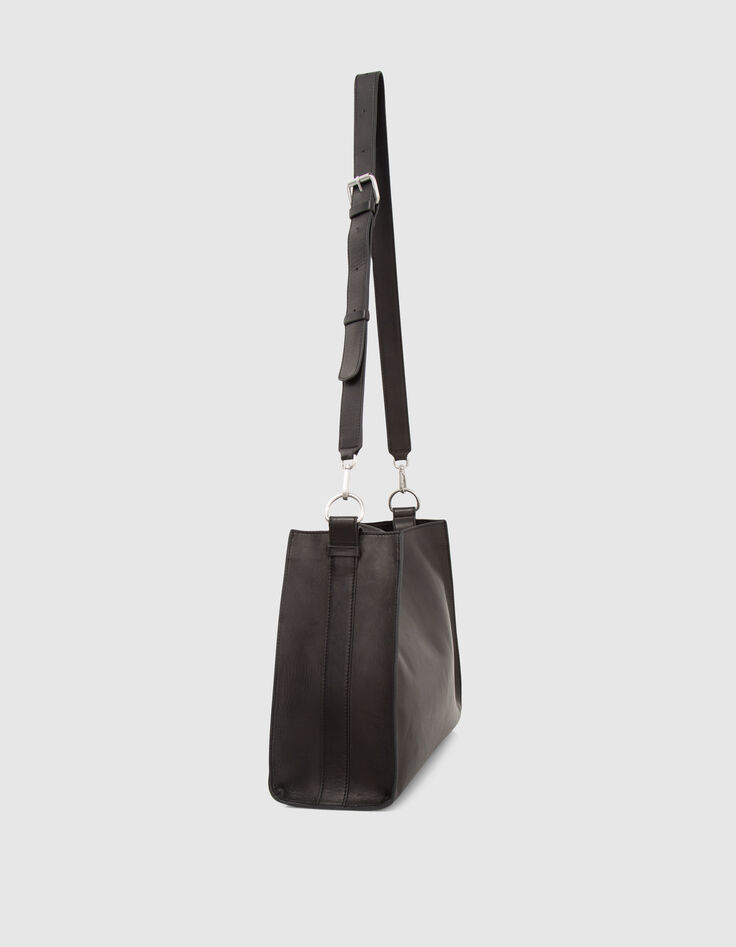 Sac The Worker noir cuir Femme-3