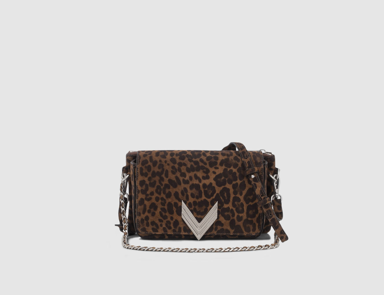 Women’s camel leopard motif suede 111 MEATPACKING bag - IKKS-1