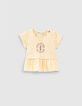 Weizengelbes Mix-and-Match Babymädchen-T-Shirt mit Message-1