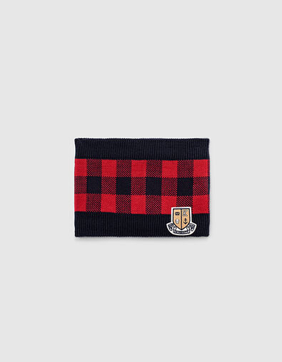 Baby boys’ mid-red check snood  - IKKS
