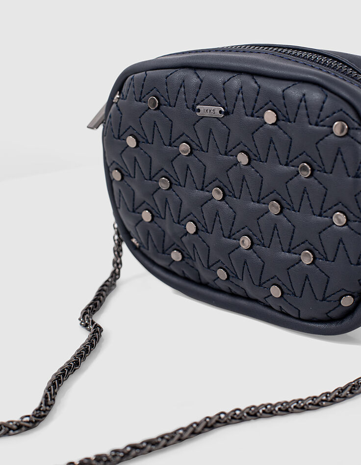 Sac &agrave; main navy matelass&eacute; &eacute;toiles et clous fille-3