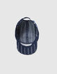 Boys’ navy cap with white stripes and embroidery-6
