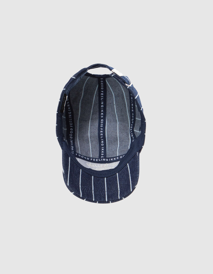 Boys’ navy cap with white stripes and embroidery-6