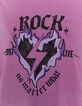 Tee-shirt en coton rose délavé visuel message rock-4