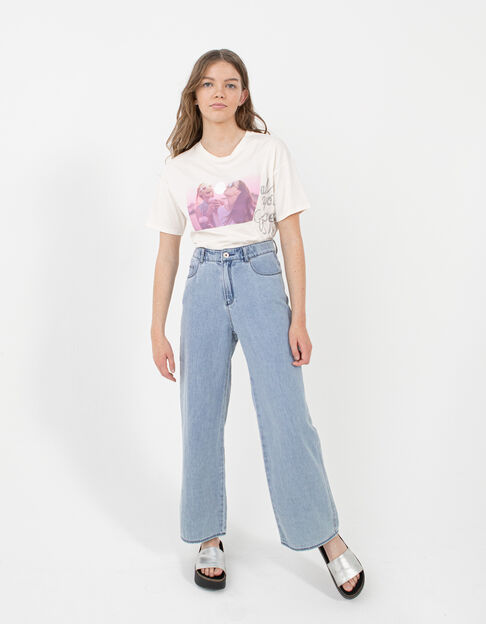 Jean baggy bleu coton bio fille