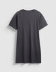 Robe t-shirt gris anthracite Femme-8