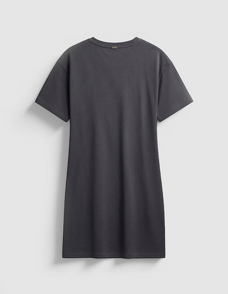 Robe t-shirt gris anthracite Femme-8