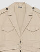 Women's beige sleeveless safari jacket-6