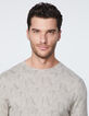 Pull vison tricot fin imprimé feuillage Homme-2