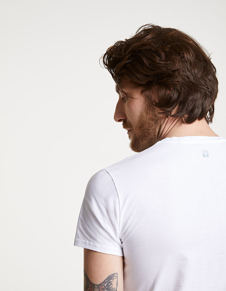 Tee-shirt blanc arty homme-5