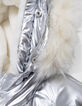 Plumas plata piel nailon termosellado lunares niña-8