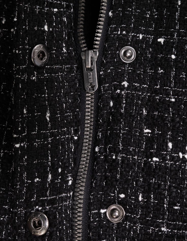 Blouson noir esprit tweed fille-9 Blouson noir esprit tweed fille-9