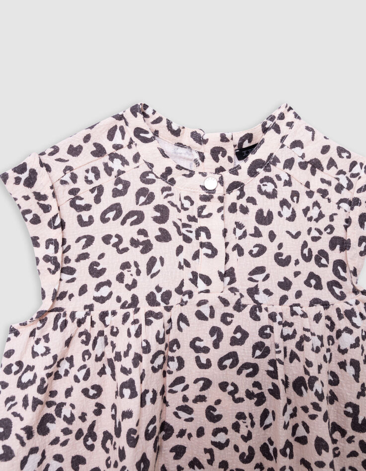 Robe rose imprimé léopard fille-4