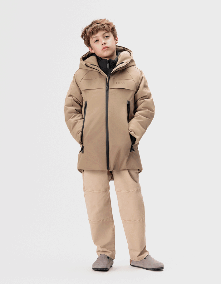 Parka IKKS Neuve Taille S / 12 Ans - Couleur Camel, Capuche, Imperméable