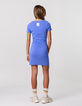 Blauwe T-shirtjurk biokatoen meisjes-2