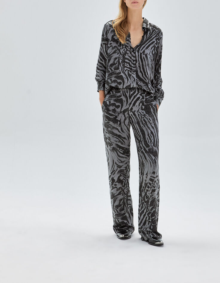 Pure Edition-Women’s grey zebra print shirt-6