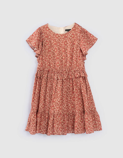 Girls' red flowery print dress - IKKS