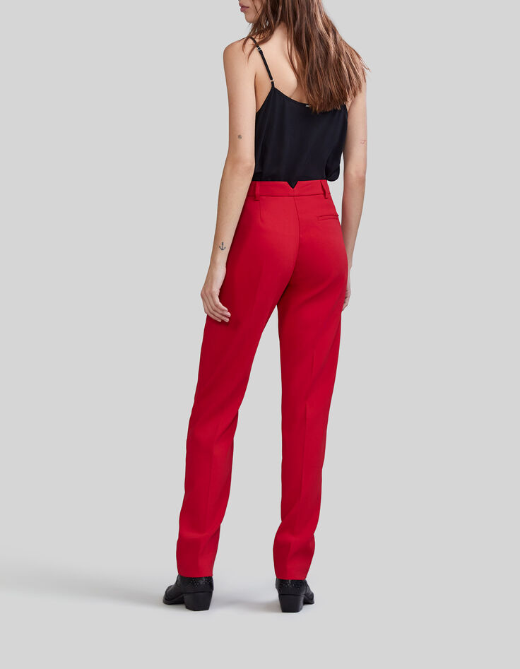 Women's poppy red suit trousers-6