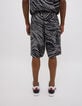 Bermudas negro damero bandera Hombre-3