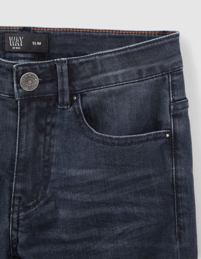 Blaue SLIM-Jungenjeans mit platzierter Used-Optik-6