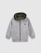 Boys’ khaki/grey reversible hooded cardigan-8