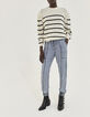 Joggerbroek in blauwe tencel acid wash dames-1
