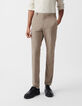 Gemêleerd beige SLIM chinobroek Heren-2