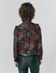 Blouse manches longues imprimé floral détail volant femme-3
