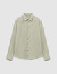 Men’s khaki poplin SLIM shirt-5
