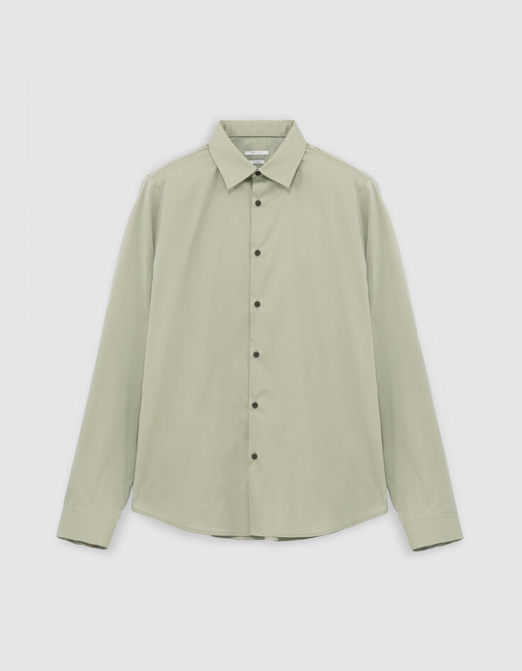 Men’s khaki poplin SLIM shirt-5