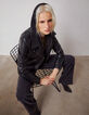 Blouson noir en cuir d'agneau et boutons femme-7