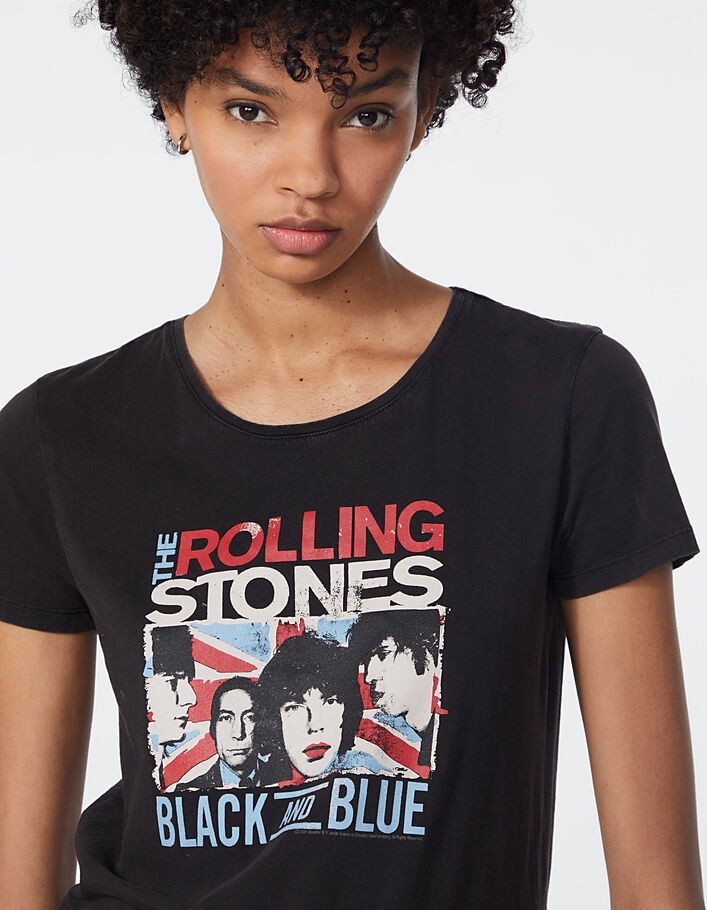 Tee-shirt coton noir The Rolling Stones Black & Blue femme - IKKS