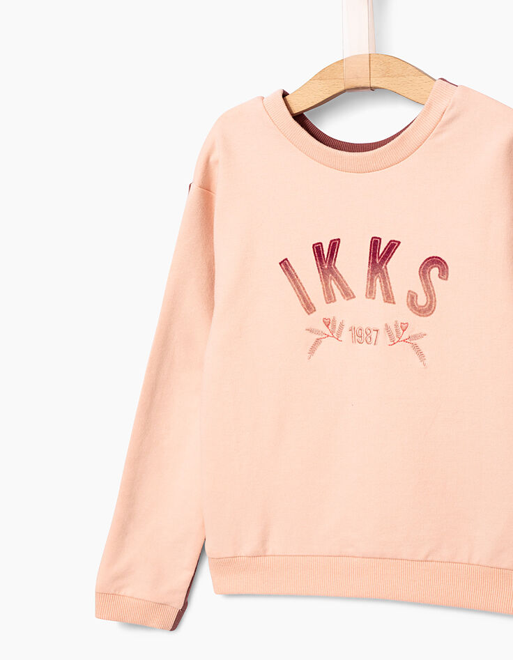 Sudadera reversible redwood y rosa pastel niña-4