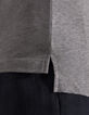 Polo gris m&eacute;tal bi-mati&egrave;re avec dos jersey Homme-4