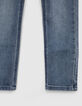 Boys’ stone blue slim jeans with patches -6
