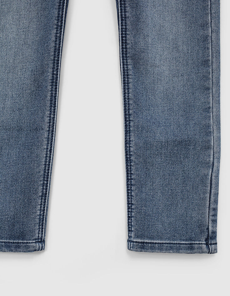 Boys’ stone blue slim jeans with patches -6