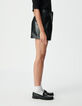 Short noir cuir à revers Femme-3