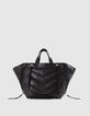 Zwarte leren shopper DE 1440 Puffy Dames-3