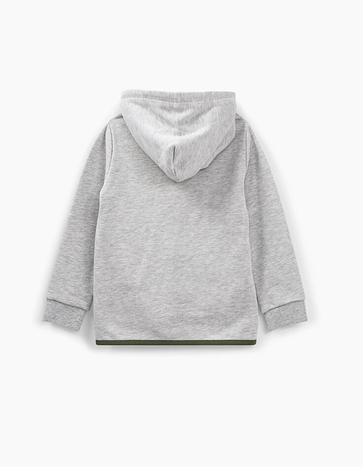 Sweat mastic chiné avec print et badge garçon -3