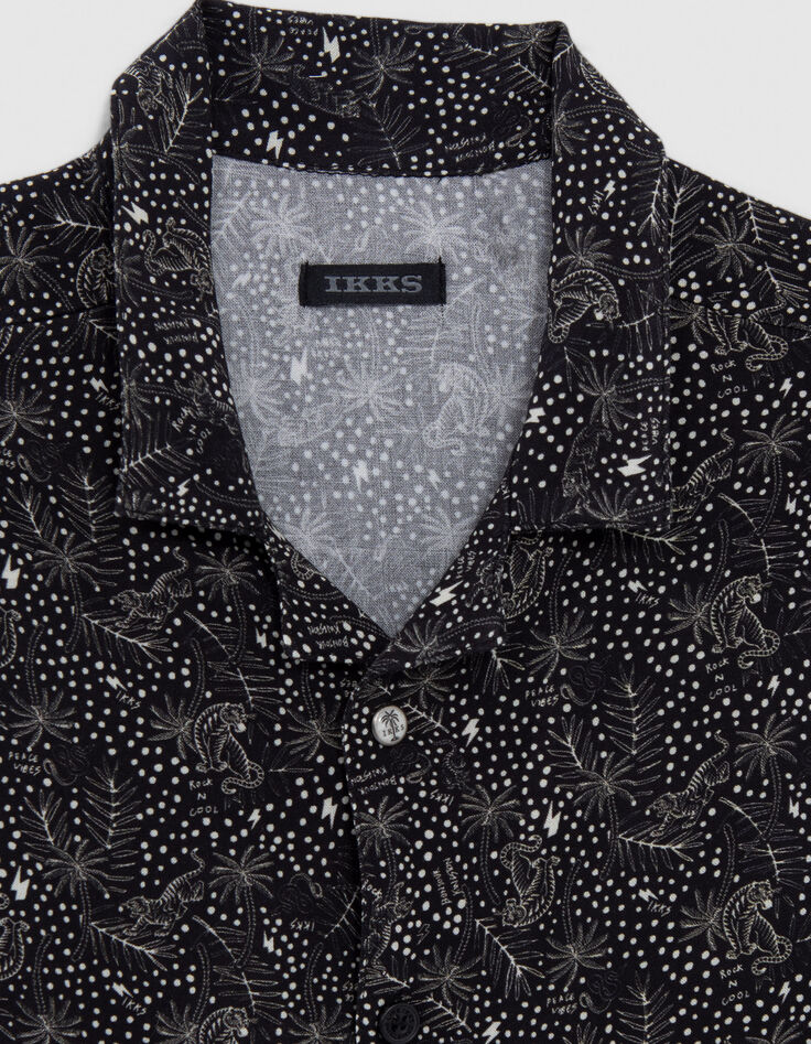 Boys' black LENZING™ ECOVERO™ exotic print shirt-2