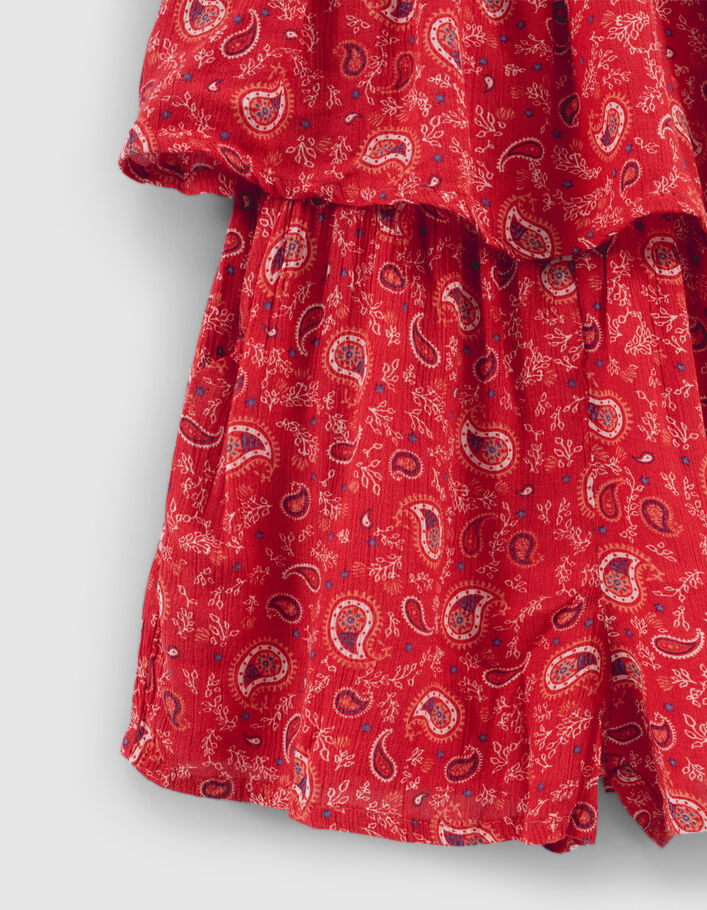 Girls' red paisley print Lenzing™ Ecovero™ viscose playsuit - IKKS