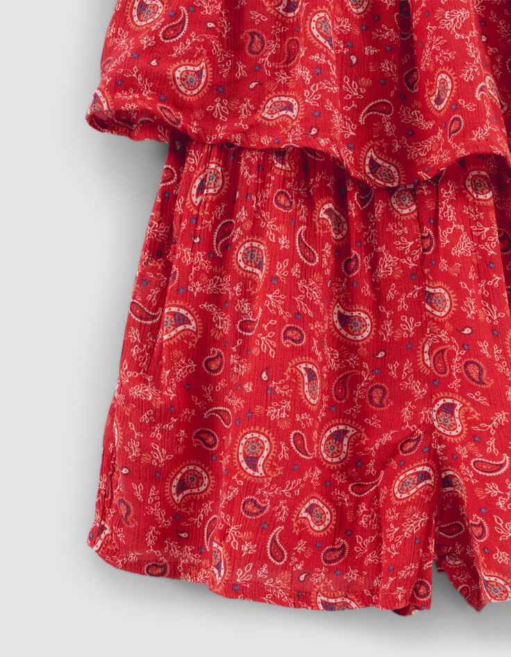 Rode korte jumpsuit Lenzing™ Ecovero™ kasjmierprint meisjes-6